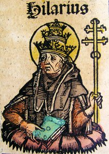 Portrét papeže Hilaria, publikovaný v Norimberské kronice, 1493 od German School