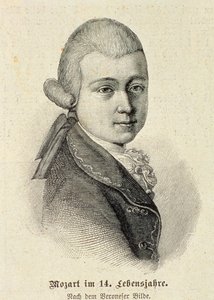 Portrét Wolfganga Amadea Mozarta (1756-1791) od German School