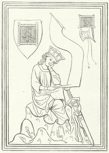 Portrét středohornoněmeckého lyrického básníka Walthera von der Vogelweide z Codexu Manesse (rytina) od German School