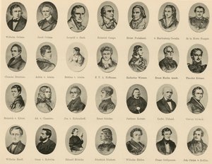 Portréty slavných Němců z Rytířů německého ducha (litho) od German School