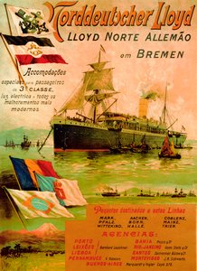 Plakát inzerující severoněmeckou Lloyd Line, 1898