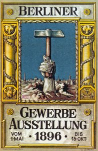 Plakát k průmyslové výstavě v Berlíně, Německo, 1896