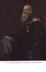 Bavorský princ regent Luitpold (barevná litografie) od German School