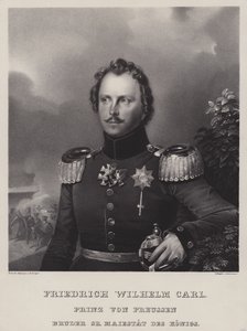 Princ Wilhelm Pruský (1783-1851), bratr krále Fredericka Viléma III (litho) od German School