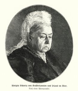 Královna Viktorie ve stáří (rytina) od German School
