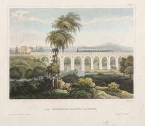 Železniční viadukt v Gotě, ryl B. Metzeroth, 1848 od German School