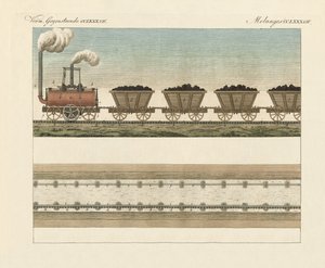 Railways and Steamtrans (barevné rytí) od German School