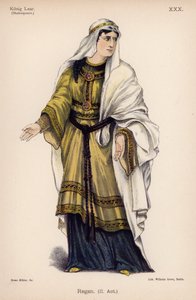 Regan, ze Shakespearova Krále Leara (barevné lito) od German School