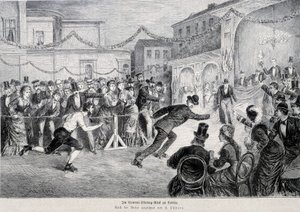Roulette skate race v Berlíně v roce 1878. od German School