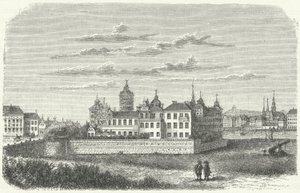 Královský palác ve Stockholmu v 17. století (rytina) od German School
