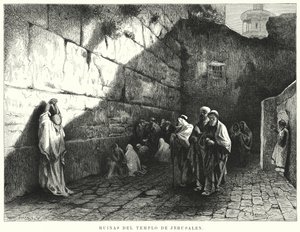 Ruiny jeruzalémského chrámu (litho) od German School