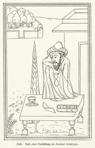Saadi Shirazi , perský básník (litho) od German School