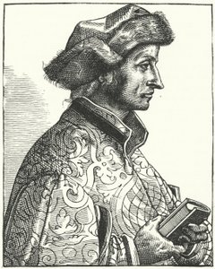 Sebastian Brant , německý humanista a satirik (rytina) od German School