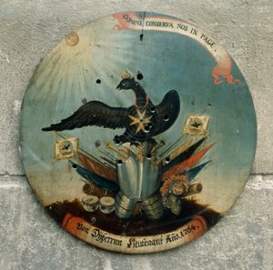 Štít pruského důstojníka, 1764 (malované dřevo)