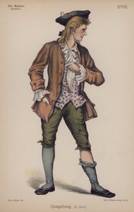 Spiegelberg, z Die Rauber (Loupežníci) od Friedricha Schillera (barevné lito) od German School