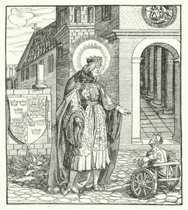 St Edward Vyznavač, král Anglie (rytina) od German School