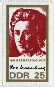 Razítko představující Rosu Luxembourg (nebo Lucembursko od German School