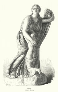 Socha Niobe chránící jedno ze svých dětí před Artemis a Apollónem (rytina) od German School