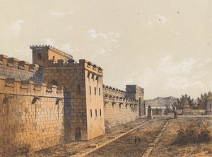 Ulice v Pompejích, Kampánie, Itálie (barevná litografie) od German School