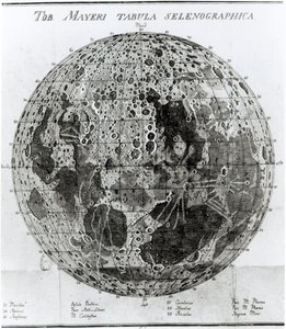 Povrch Měsíce, ilustrace z Selenotopographische Fragmente od Johanna Hieronyma Schroetera, vydané v roce 1791 od German School