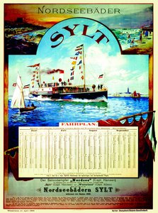 Sylt, plakát propagující parní společnost Sylt, 1899