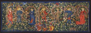 Tapiserie s vílami, Basilej, asi 1490 (barevná litografie) od German School