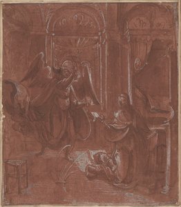 Zvěstování, asi 1520 (pero a tuš) od German School