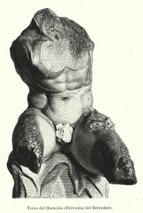 Belvedere Torso, římská socha tradičně považovaná za reprezentaci Herkula (litho) od German School