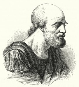 Byzantský generál Belisarius jako starý muž (rytina) od German School