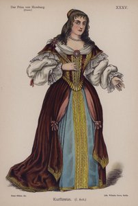 Braniborská vévodkyně z Der Prinz von Homburg (Princ z Homburgu) od Heinricha von Kleista (barevné lito) od German School