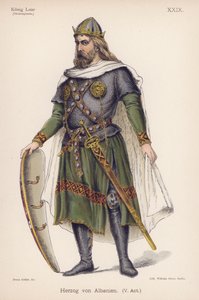 Vévoda z Albany, ze Shakespearova Krále Leara (barevné lito) od German School