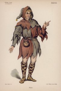 Blázen, ze Shakespearova Krále Leara (barevné lito) od German School
