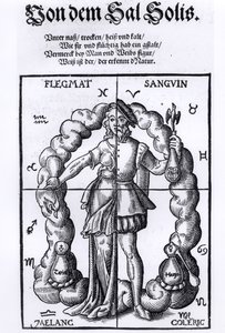 Čtyři humory, z Quinta Essentia od Leonharta Thurneissera zun Thurna (1531-956), vydané v Lipsku, 1574 od German School