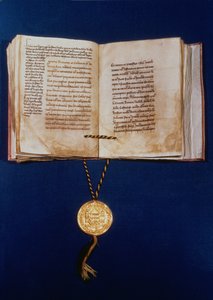 Zlatá bula Karla IV., císaře Svaté říše římské, 1400 (vellum a zlato) od German School