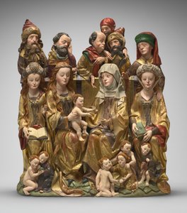 The Holy Kinship, c.1480-1490 (polychromované dřevo) od German School