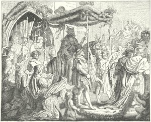 Císař Svaté říše římské Karel IV vjíždí do Lubecku od German School