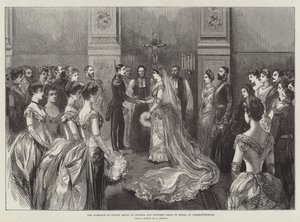 Sňatek prince Jindřicha Pruského a princezny Irene Hessenské v Charlottenburgu (rytina) od German School