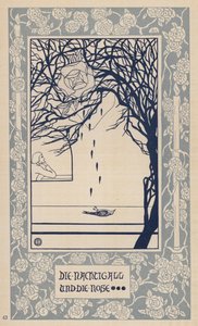 Slavík a růže (litografie) od German School