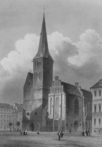 Nikolaikirche, Berlín (ocelová rytina) od German School