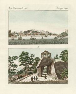 Portugalská kolonie Macao v Číně (barevná rytina) od German School