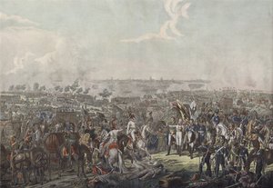 Kníže ze Schwarzenbergu přináší večer 18. října 1813 spojeneckým panovníkům zprávu o vítězství v bitvě u Lipska. od German School