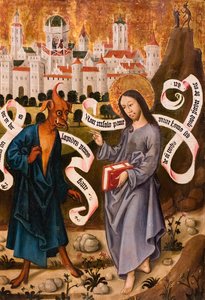 Pokušení Krista, asi 1490/1500 (tempera a olej na smrkové desce) od German School