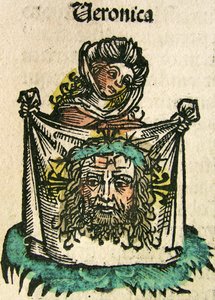 Veroničina závoj, publikovaná v Norimberské kronice, 1493 od German School