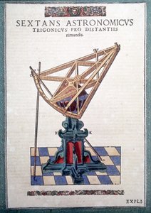 Astronomický sextant v "Astronomy zavedená" Tycho Brahe (1546 - 1601), Wandsbeck od German School