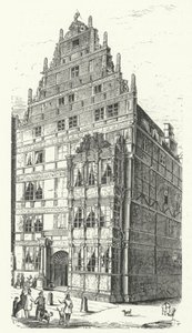 Domov německého polyhistora Gottfrieda Wilhelma Leibnize v Hannoveru (rytina) od German School