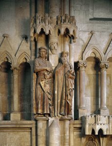 Rytíř Ekkard a jeho žena Uta (Hermann a Reglindis) Socha německé školy. 1245 katedrála svatého Petra a Pavla, Naumburg, Německo od German School