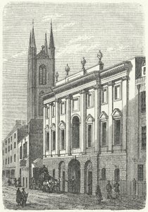 Původní domov Bank of England, Walbrook, Londýn (rytina) od German School