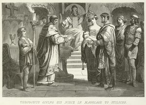 Theodosius provdal svou neteř za Stilicha od German School