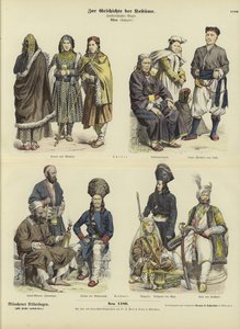 Tibetské a kašmírské kostýmy, 19. století od German School