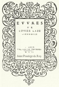 Titulní list z prvního vydání díla francouzského básníka Louise Labe (rytina) od German School